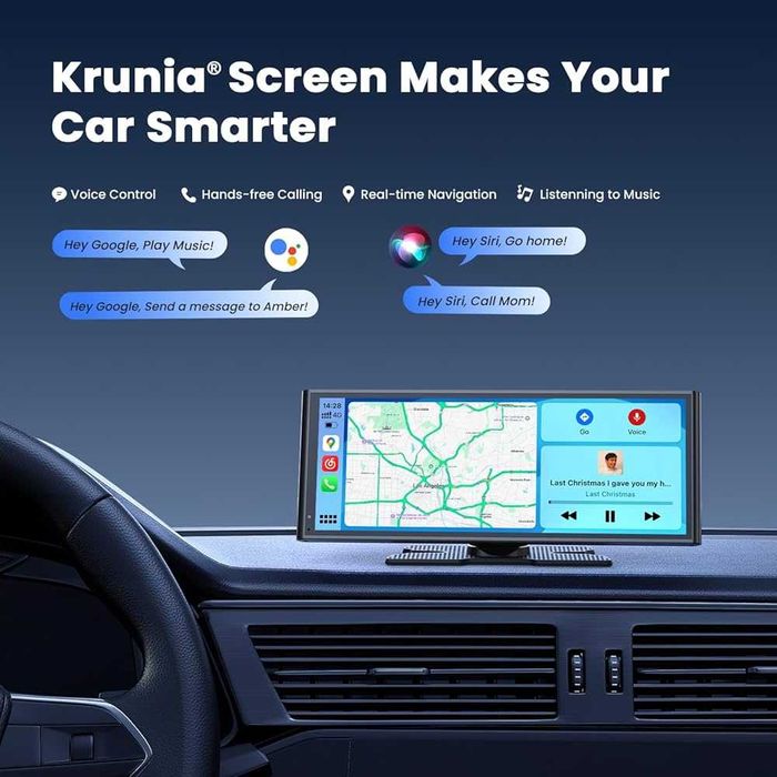 KRUNIA | Przenośny Ekran Smart Screen 9,26" RC06 | CarPlay & Android Auto | Kamera  Tył | NOWY