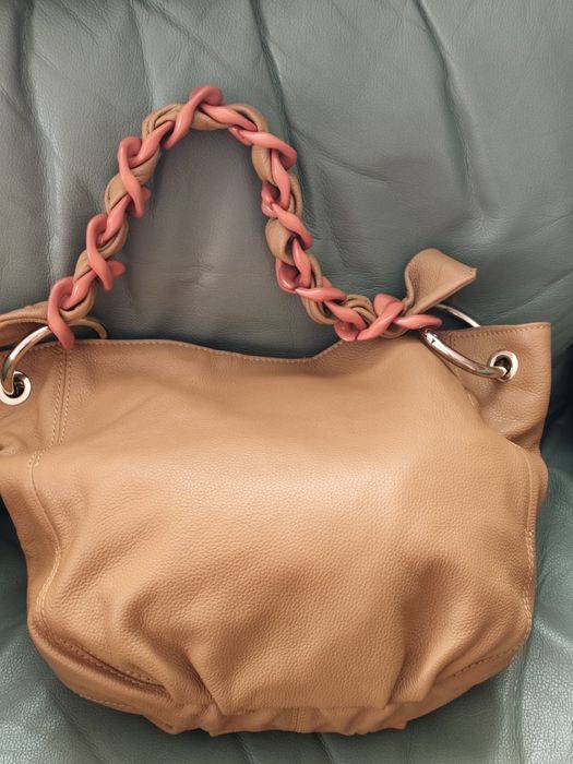 Patrizia Pepe torebka skórzana nowa kolor camel