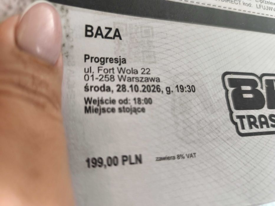 2 bilety na BAZA 28.10.2026 Warszawa