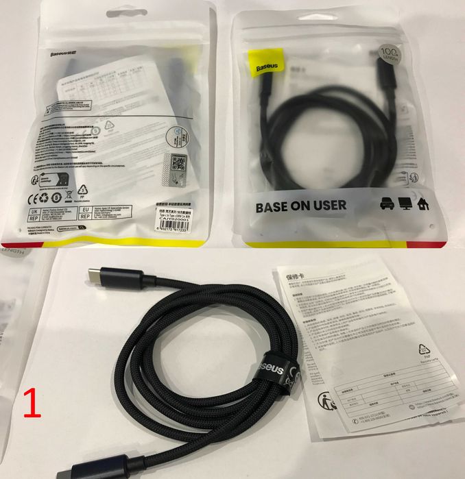 Якісні кабелі для зарядки і передачі даних, Baseus, Toocki.