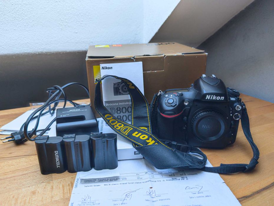 Nikon D800 Body Full Zestaw 3 baterie Szkło hartowane na wyświetlaczu