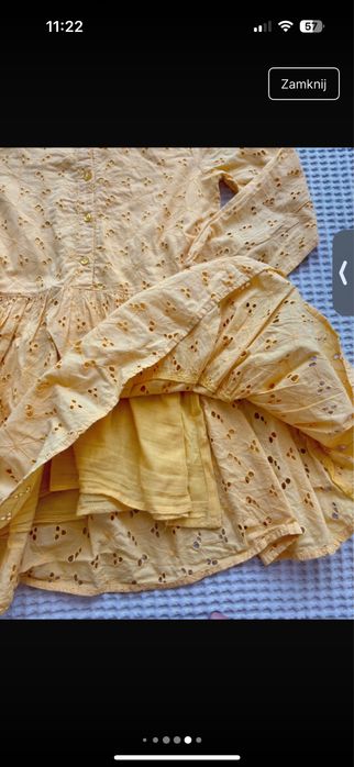 Żółta sukienka ażurowa vrs 122-128