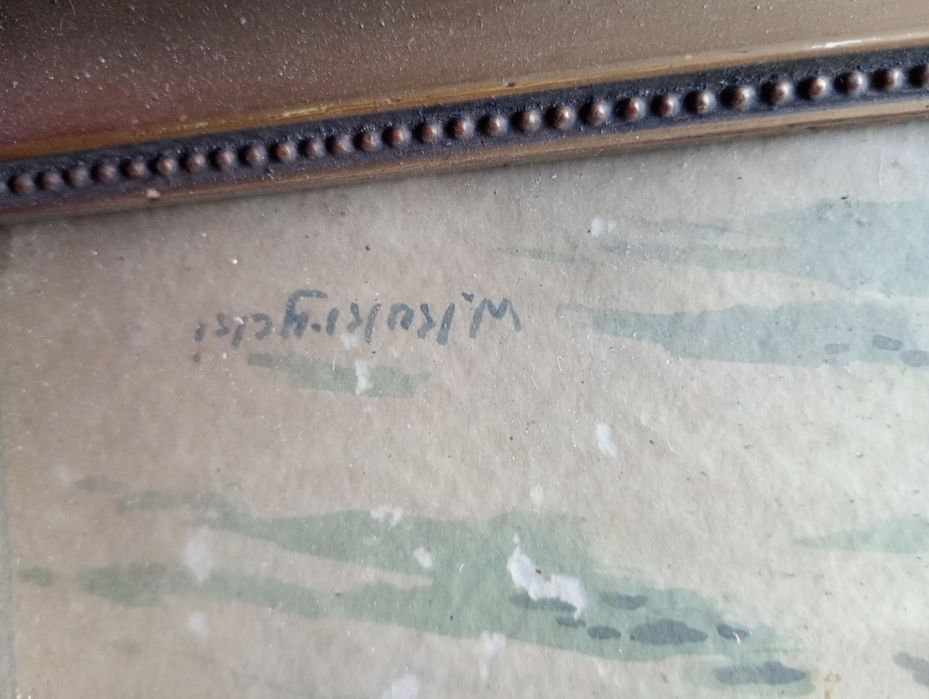 Komplet starych obrazów sygnowane