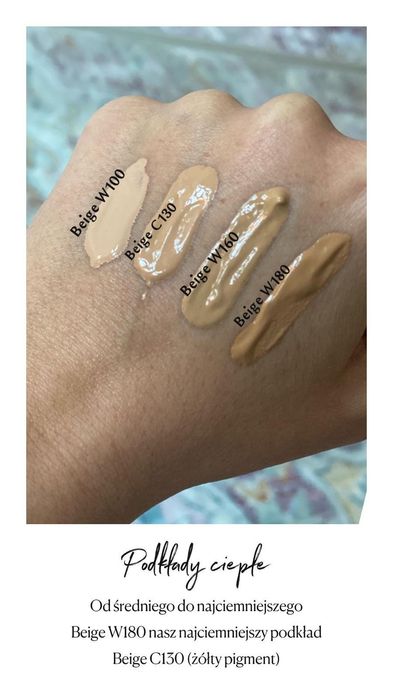 Podkład rozświetlający lub matujący.Odcienie dostępne poniżej