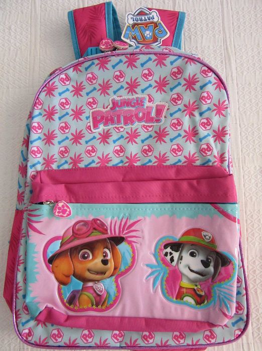 mochila escolar  mickey, minnie, patrula pata, H aranha, faisca mcqeen