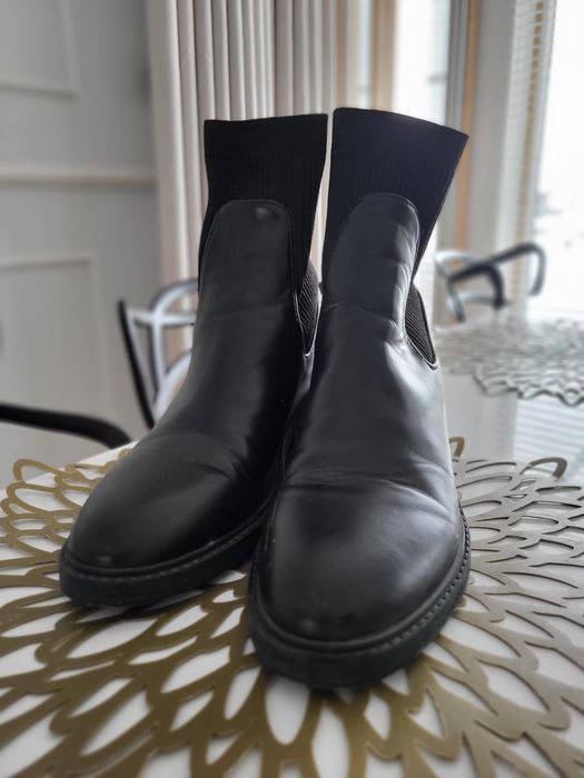 Buty botki ZARA rozmiar 37 trzewiki czarne założone 3 razy