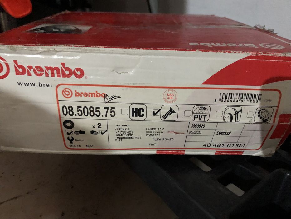 Pastilhas e discos de travao