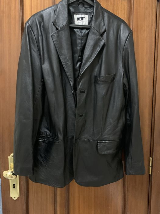 Casaco/ blaser em pele sintetica
