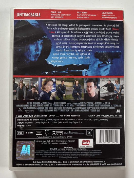 Nieuchwytny DVD Untraceable Film Thriller Kryminalny Diane Lane Lektor