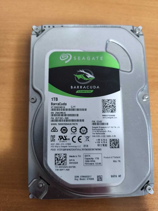 Disco Rígido Seagate Barracuda 1TB 7200RPM Sata 3.5"