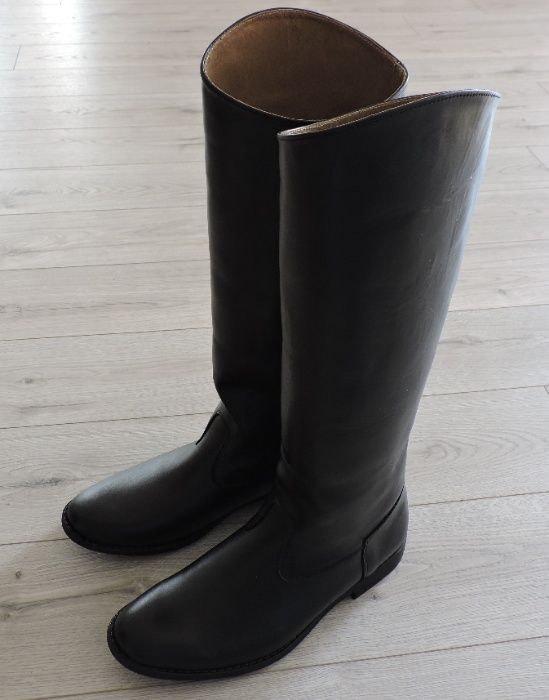 Oficerki wysokie skórzane szklanka - pod wymiar