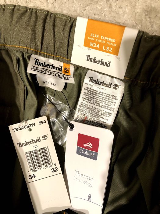 Timberland Powered by Outlast Spodnie Męskie Khaki W34 L32 Nowe z metką