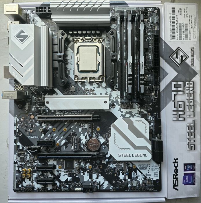 Продам комлект intel i5 12400, asrock h670 SL, ddr4 64Gb
