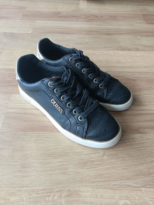 Sneakersy damskie trampki czarne premium Guess na wiosnę wiosenne 36