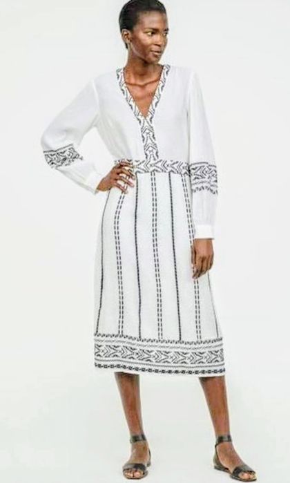 Сукня -вишиванка, вишита сукня міді від H&M