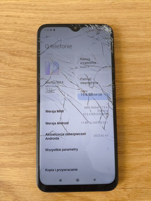 Smartfon Xiaomi Redmi 9 64GB uszkodzony