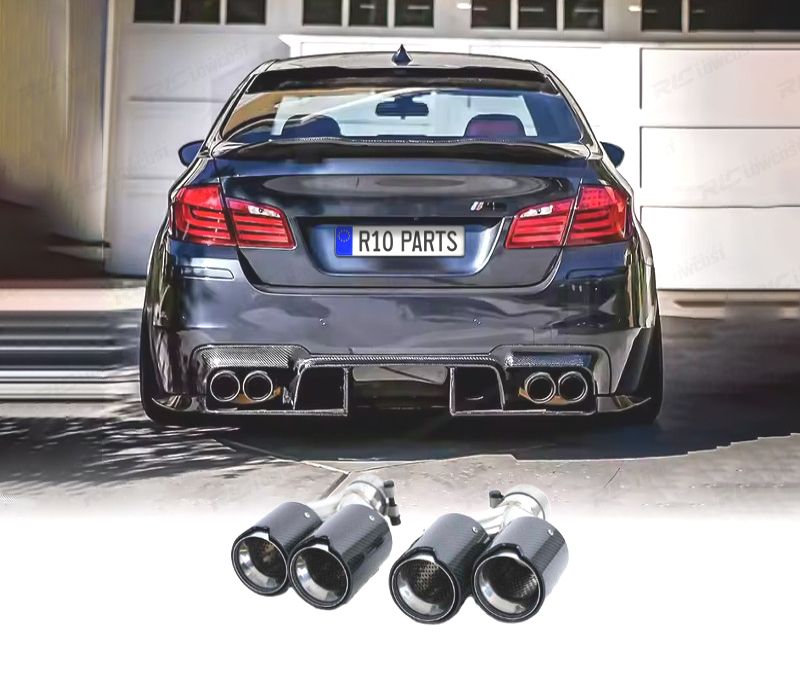 PONTEIRAS DE ESCAPE BMW LOOK M PERFORMANCE CROMADO CARBONO
