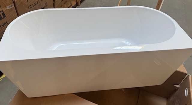 Wanna wolnostojąca akrylowa przyścienna z półką Karbin 170cm Chrom OUTLET