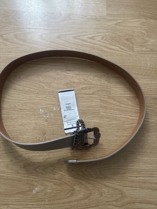 Skorzany pasek z ozdobna klamra Ralph Lauren