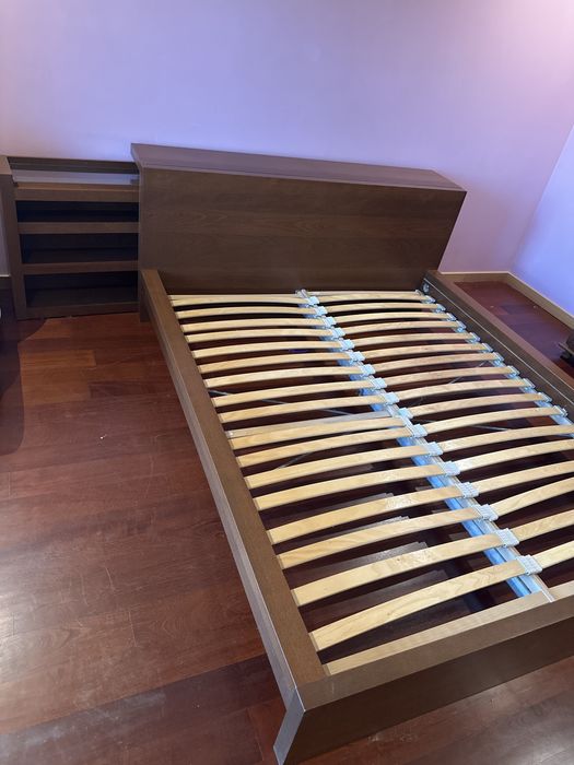Cama de casal + cabeceira MALM IKEA