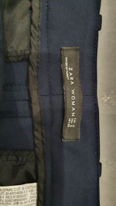 Spodnie klasyczne zara 36 S granatowe