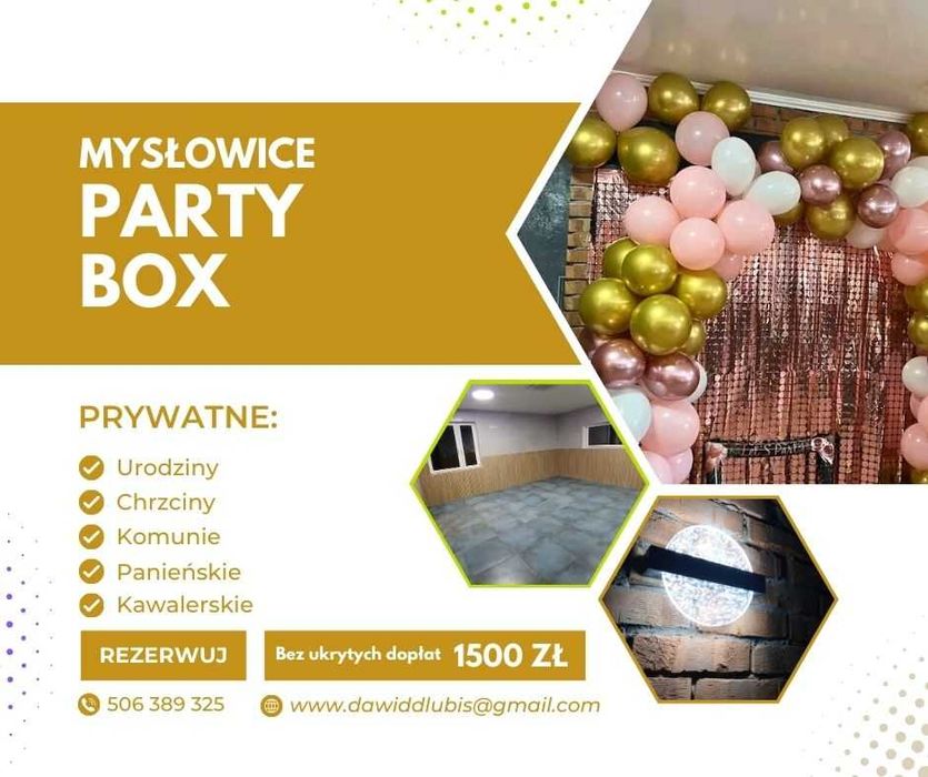 Sala, lokal, przyjęcia, urodziny, imprezy, wynajem Mysłowice