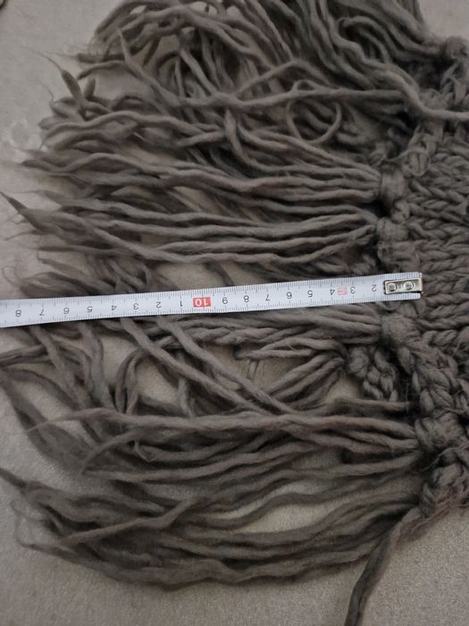 Szal zimowy damski 190cm x 18cm szary stalowy