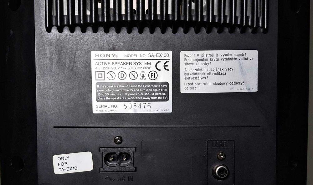 Colunas SONY Electrostaticas SA-EX100 Amplificadas 2x65 Watts RMS