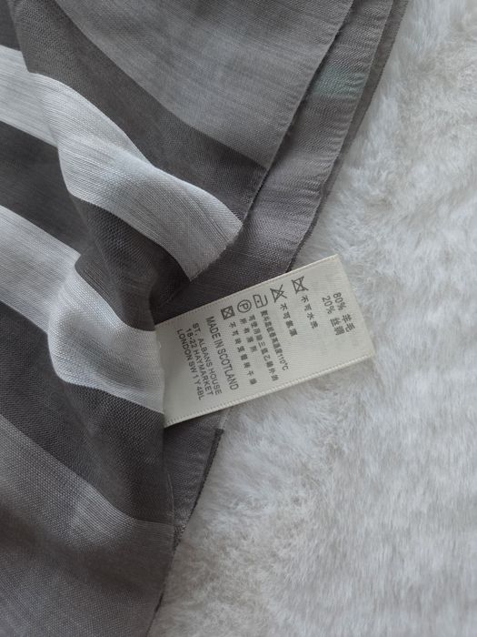 Шарф сірий Burberry  80% вовна, 20% шовк Оригінал