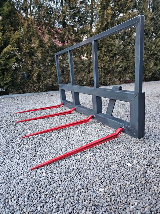 4 tuleje i kły widły do słomy bel siana bali balotów na dwie bele NOWE