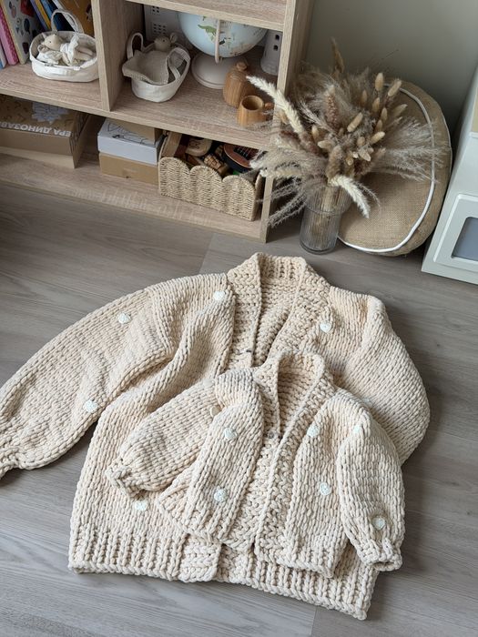 Вʼязані кардигани ручної роботи, family look