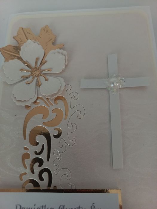 Ręcznie robiona kartka na chrzest.