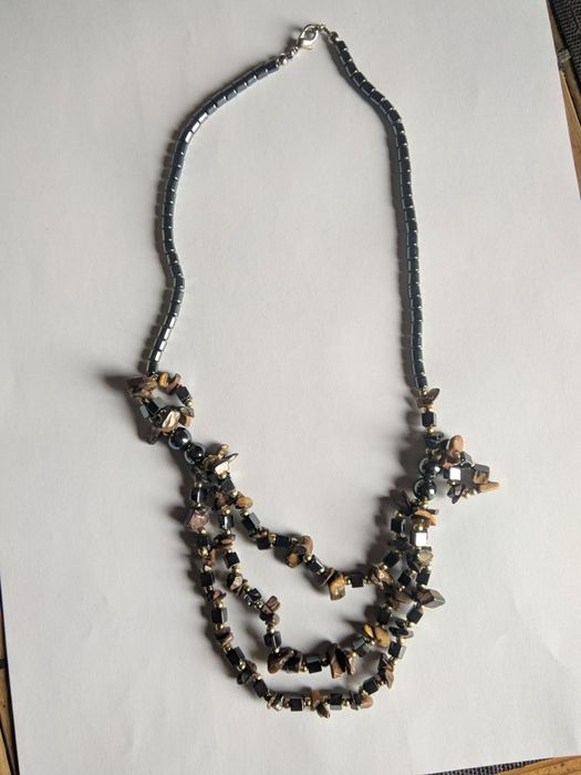 Бусы ожерелье колье натуральный камень винтаж сделано в ссср