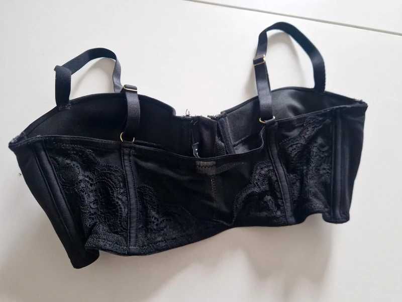 Stanik bralet biustonosz koronkowy satynowy basic 75B