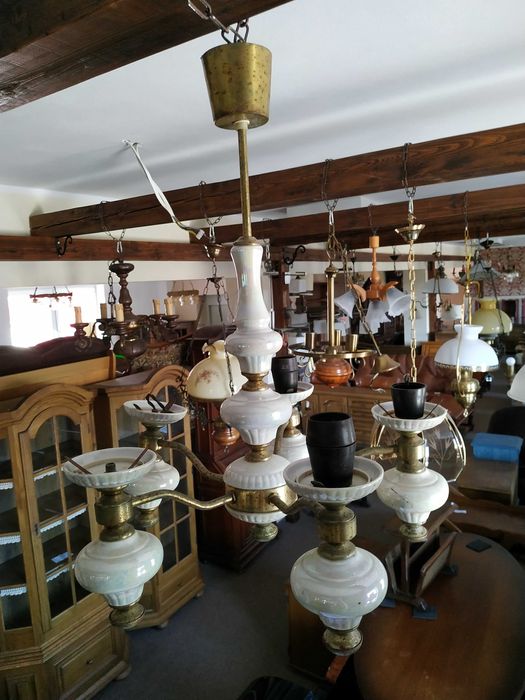 Żyrandol metal plus ceramika