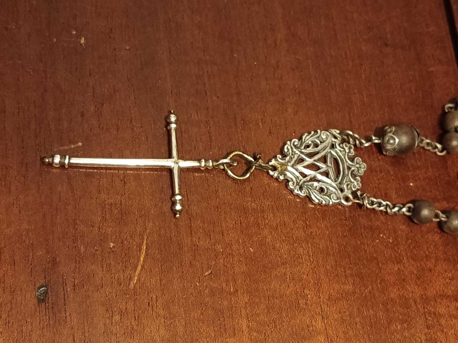 Terço Crucifixo Espanhol Prata Séc XVII Espanha Arte Sacra