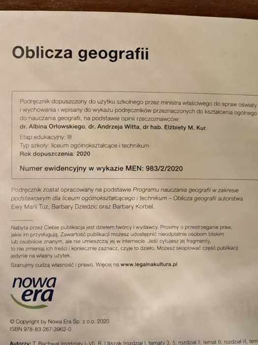 Oblicza geografii 2. Zakres postawowy.