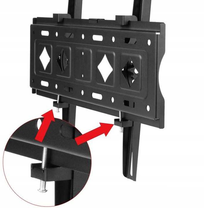 Mocny Uchwyt TV 25-80 Cali 80kg Regulacja Nachylenia