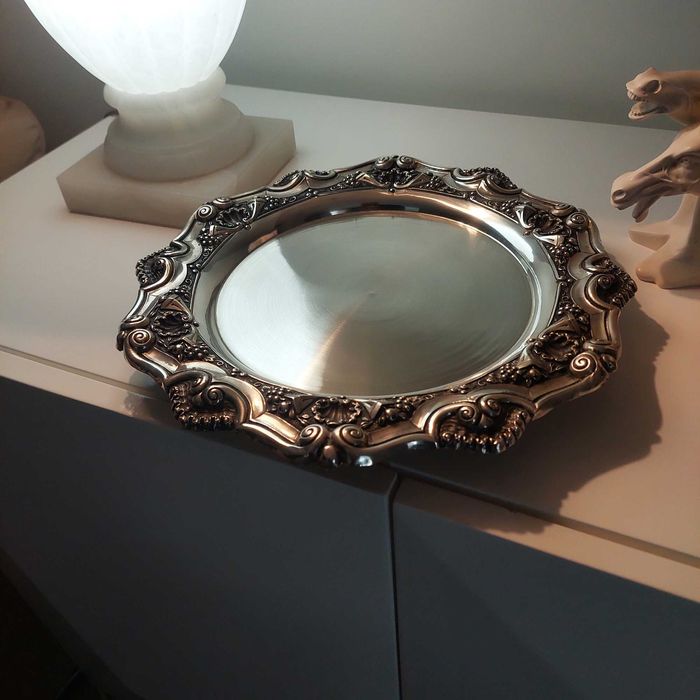 Salva de prata de lei,  grande contrastada 925