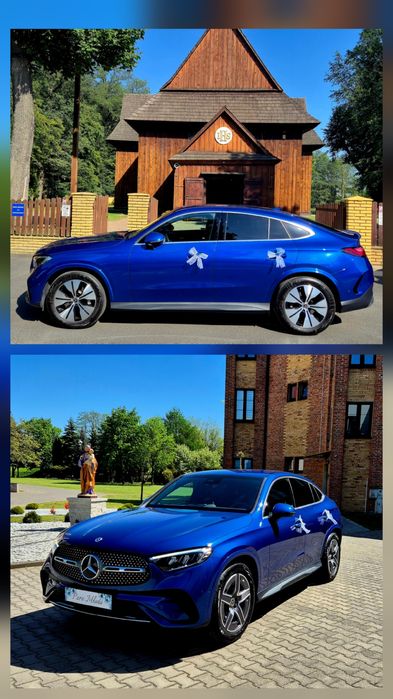 Biały kameleon lub GLC Coupe. Mercedes auto samochód do ślubu wesele