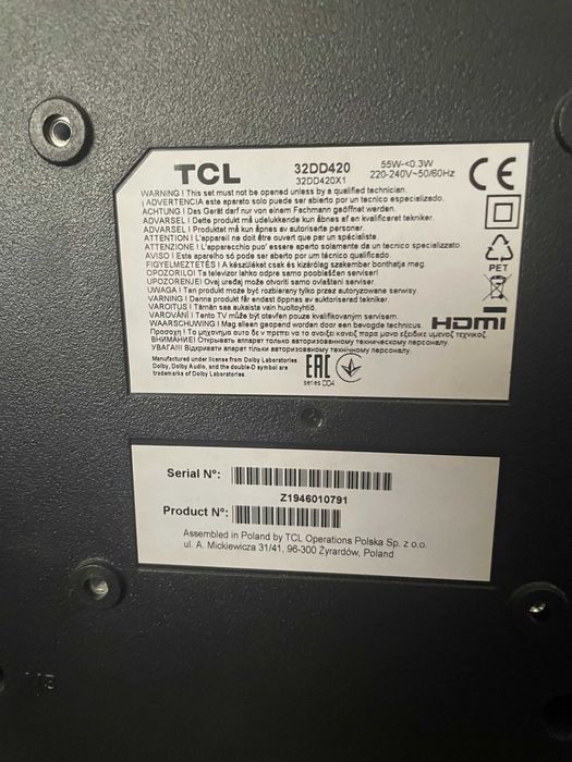 TV TCL HD 32DD420 81cm