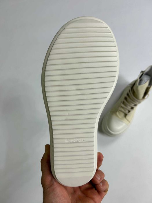 Кеди Rick Owens DRKSHDW megabumper ramones  белые кожаные кеды 41 43