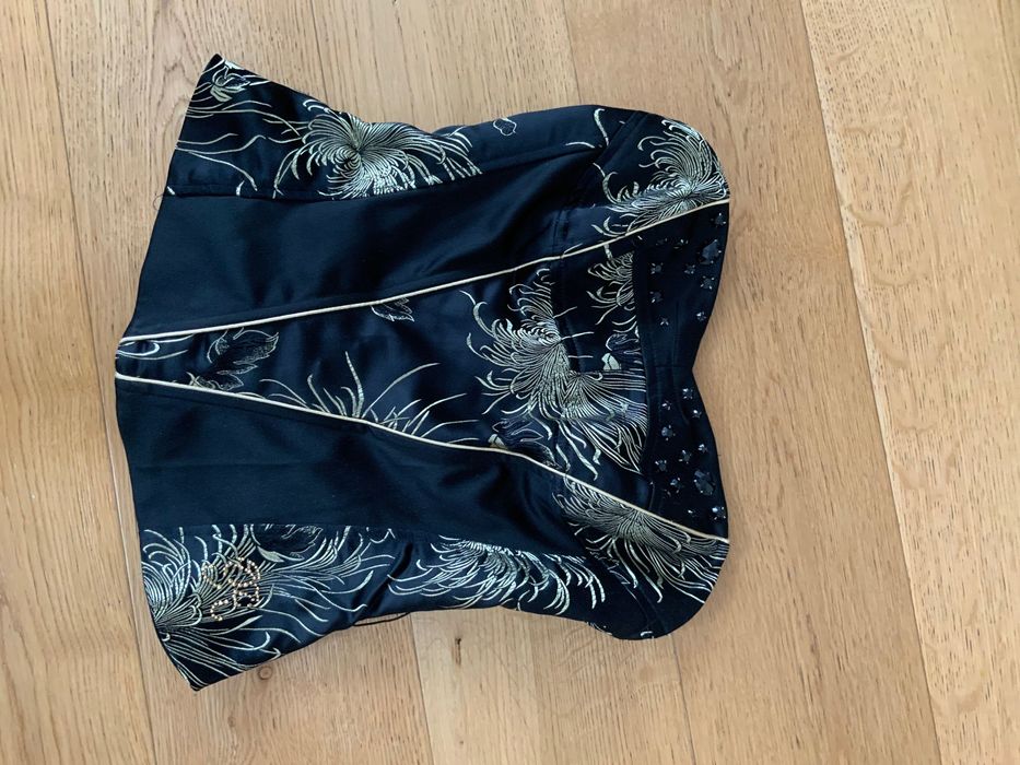 Gorset biżuteryjny RIVER ISLAND XS 34 idealny na wieczór czarny złoty