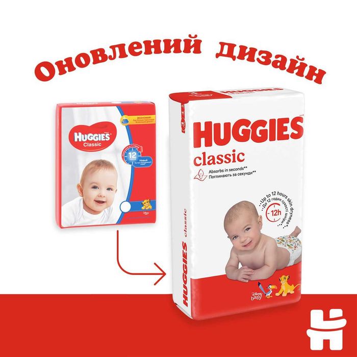 Підгузки Huggies Classic 3 (4-9 кг) 52 шт.