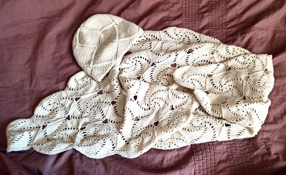 Ексклюзив комплект Шарф-палантин ірландська в'язка + шапочка