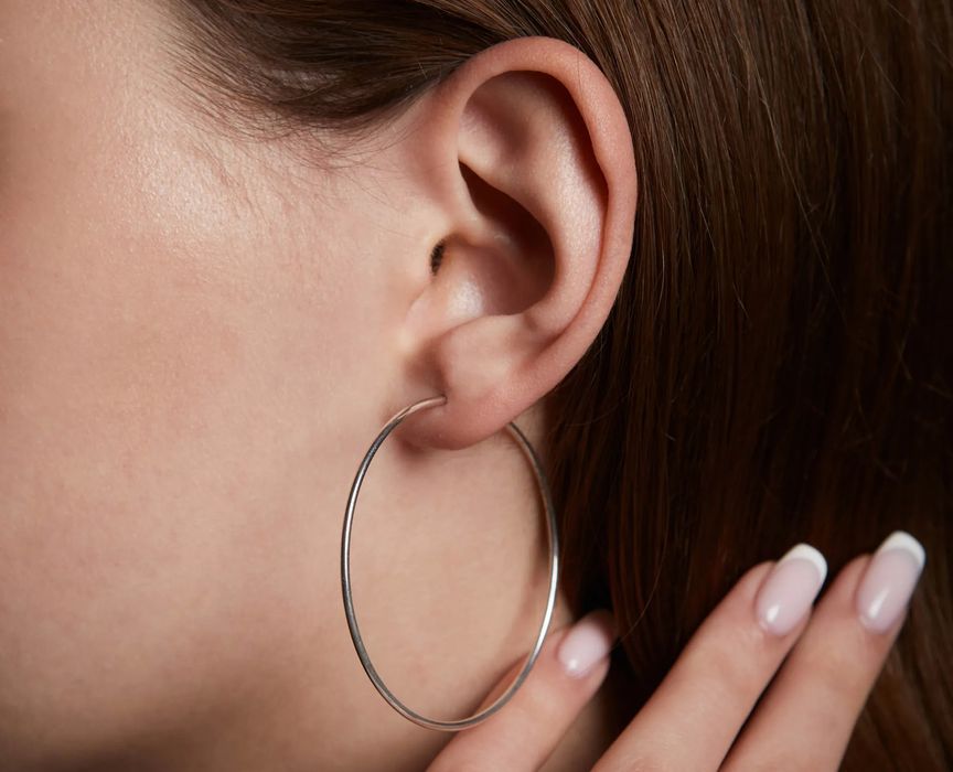 Серьги кольца серебро