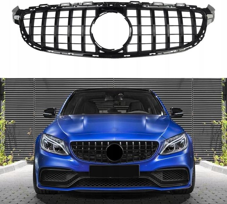 Grill Atrapa Zderzaka Mercedes C class W205 14-18 GTR Piano Black