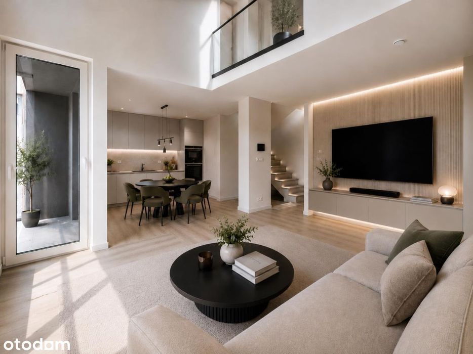 Dwupoziomowy,4-pokojowy apartament z antresolą