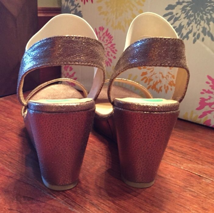 Sandałki złote na koturnach Tk&maxx r.37 Nowe