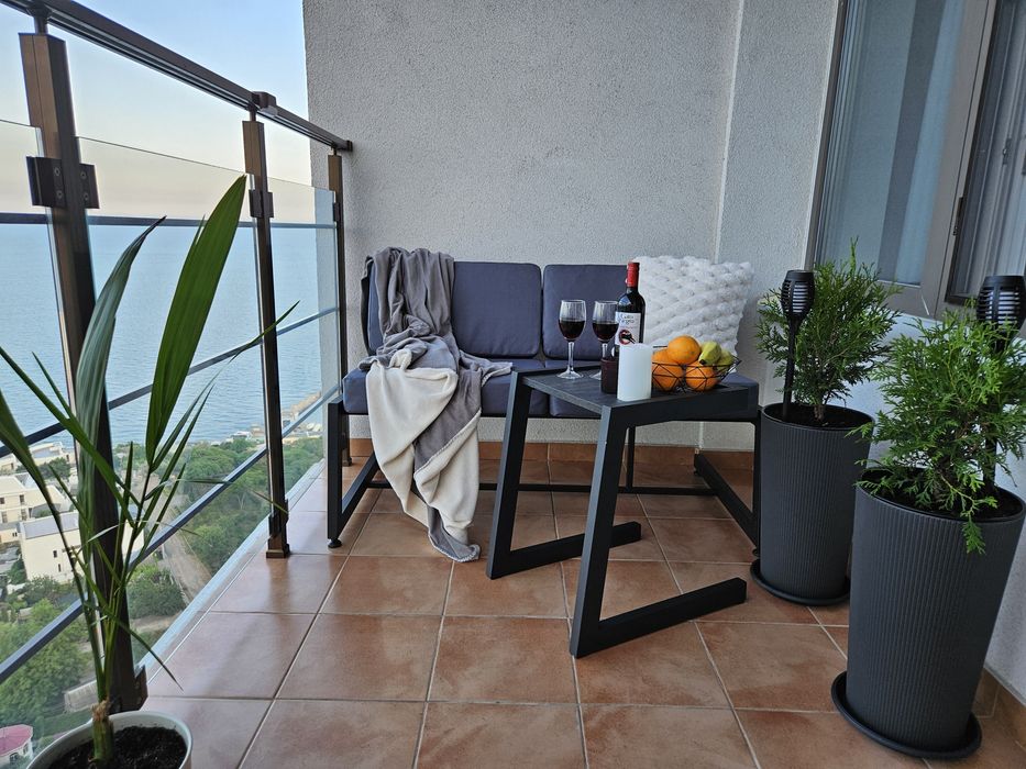 Аркадия Посуточно Каманина евро2х ком Море прямой вид Терраса подобово